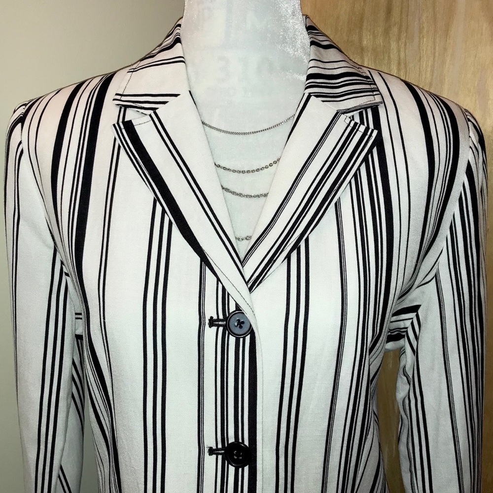 NWT Larry Levine Lined Linen Blend Blazer Jacket - Picture 5 of 13